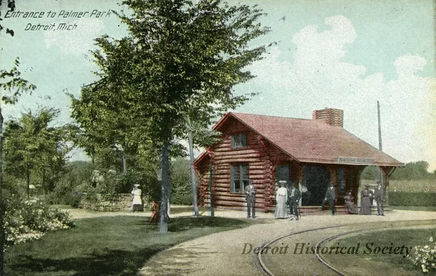 Postcard - Entrance to Palmer Park, Detroit, Mich.