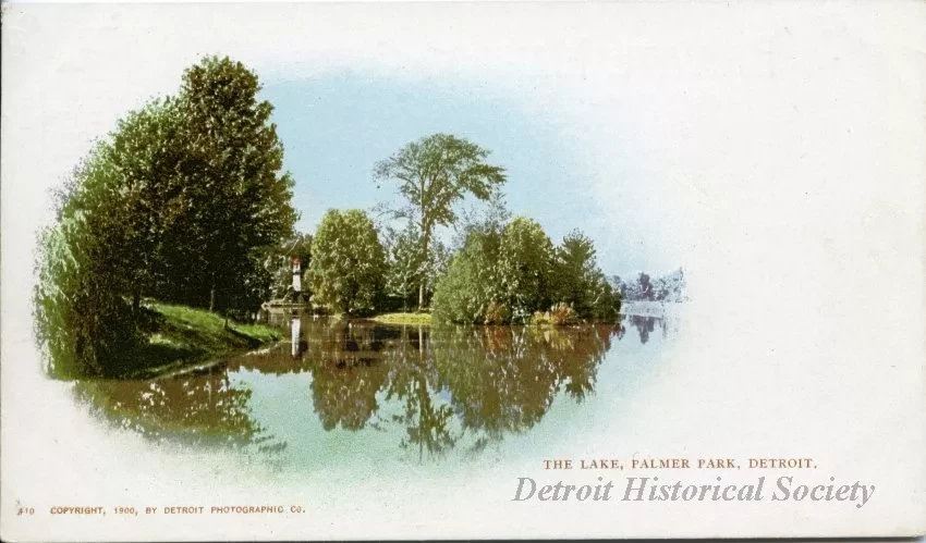 Postcard - The Lake, Palmer Park, Detroit