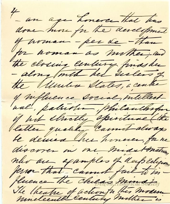 Letter - The American Mother in Detroit