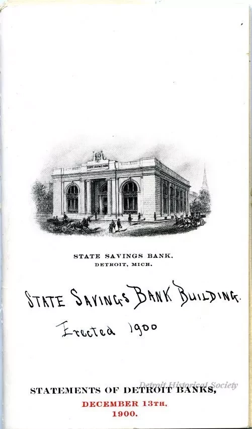 Booklet - Statements of Detroit Banks, 
December 13th, 1900.