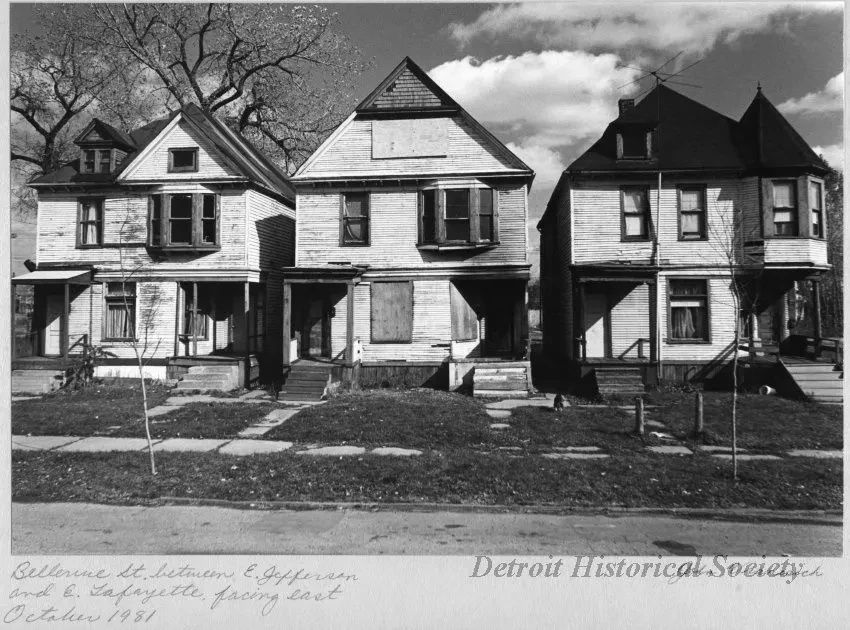 Print, Photographic - Belleview St. between E. Jefferson and E. Lafayette, facing east