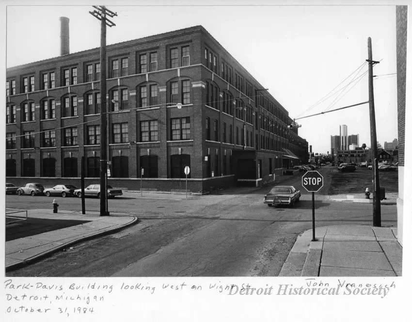 Print, Photographic - Park-Davis Building Looking West on Wight St., Detroit, MI