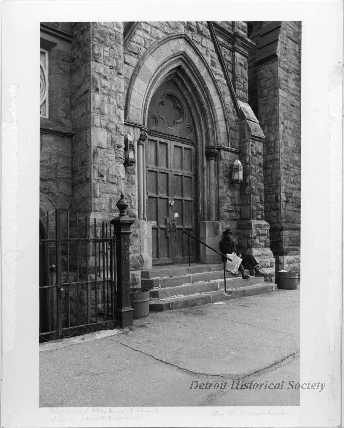 Print, Photographic - Woodward Ave Baptist Church, Winder Street Entrance