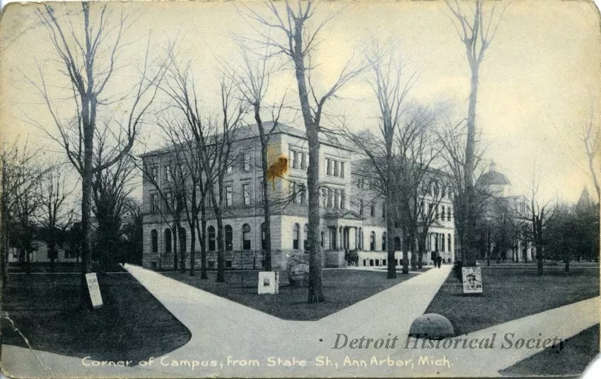 Postcard - Corner of Campus, from State St., Ann Arbor, Mich.