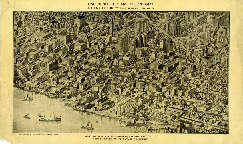 Print - One Hundred Years of Progress, Detroit 1918