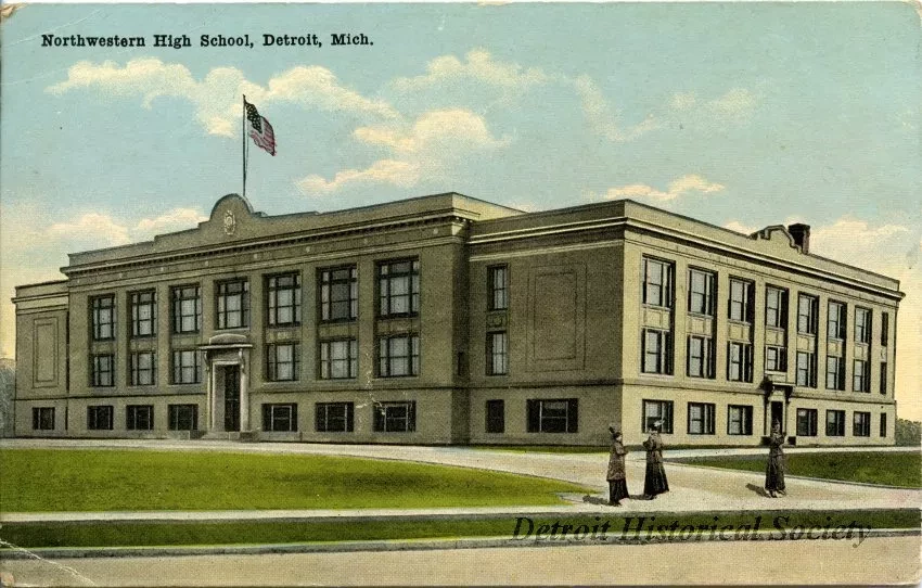 Postcard - Northwestern High School, Detroit, Mich