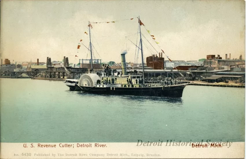 Postcard - U. S. Revenue Cutter; Detroit River.