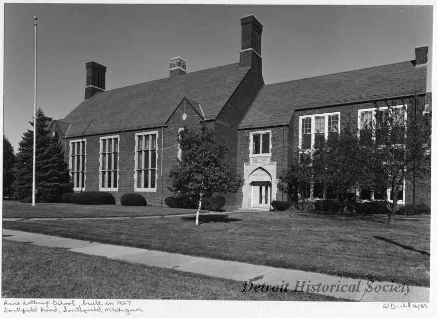Print, Photographic - Anne Lathrup School, built in 1927