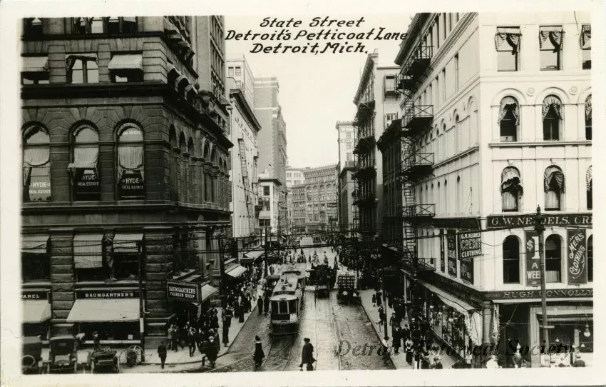Postcard - State Street, Detroit's Petticoat Lane, Detroit, Mich.