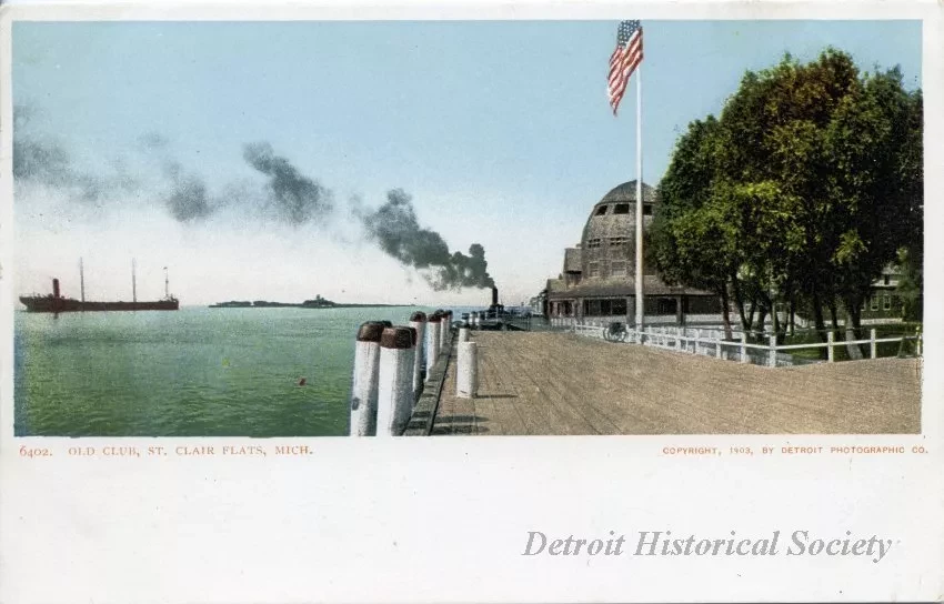 Postcard - Old Club, St. Clair Flats, Mich.