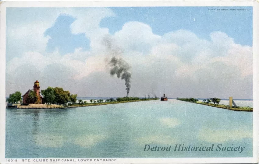 Postcard - Ste. Claire Ship Canal, Lower Entrance