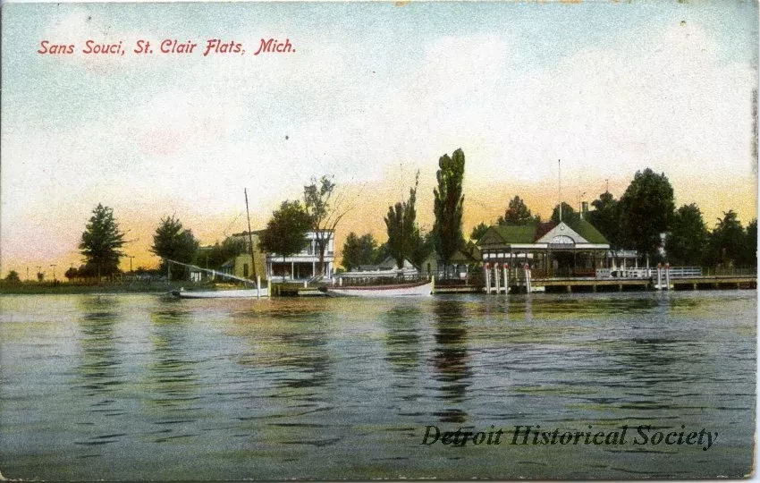 Postcard - Sans Souci, St. Clair Flats, Mich.