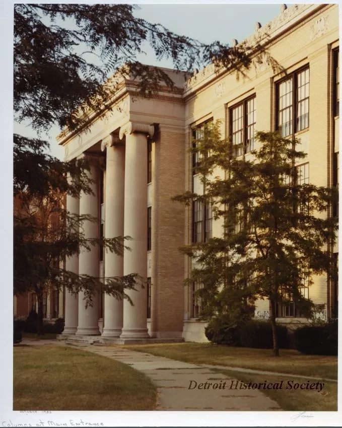Print, Photographic - Columns at Main Entrance, Adams Jr. High