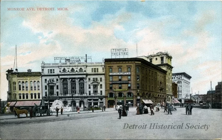 Postcard - Monroe Ave., Detroit, Mich.