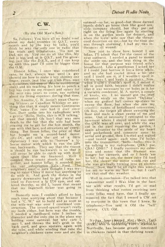 Newsletter - Detroit Radio News, Vol. 1, No. 8