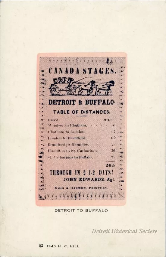 Postcard - Detroit to Buffalo