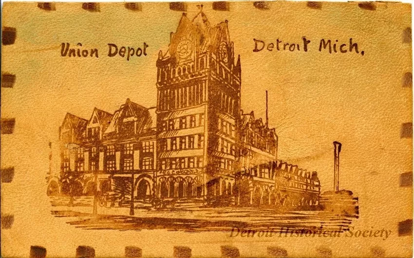 Postcard - Union Depot, Detroit, Mich.