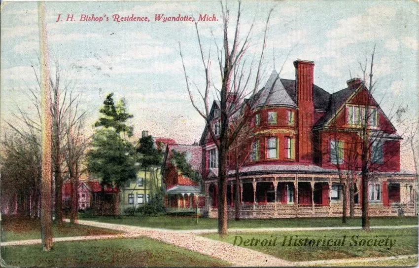 Postcard - J.H. Bishop's Residence, Wyandotte, Mich.
