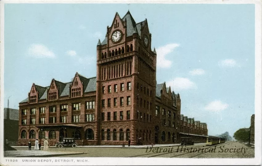 Postcard - Union Depot, Detroit, Mich.