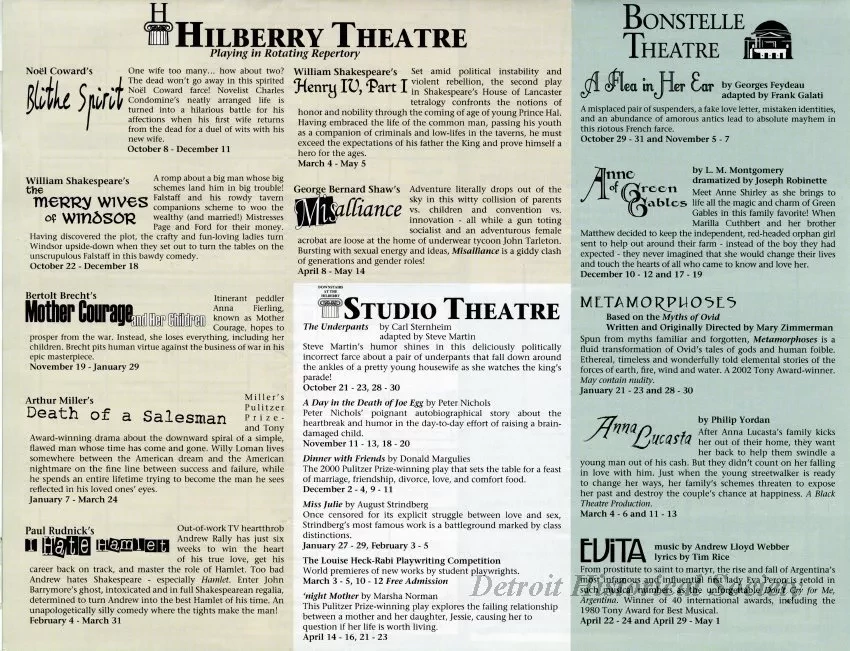 Program, Theater