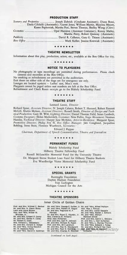 Program, Theater