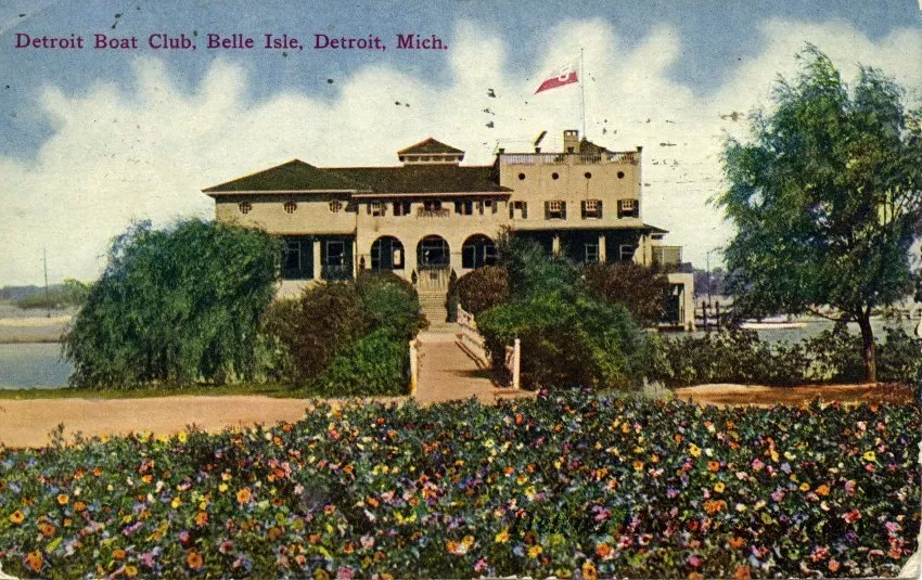 Postcard - Detroit Boat Club, Belle Isle, Detroit, Mich.