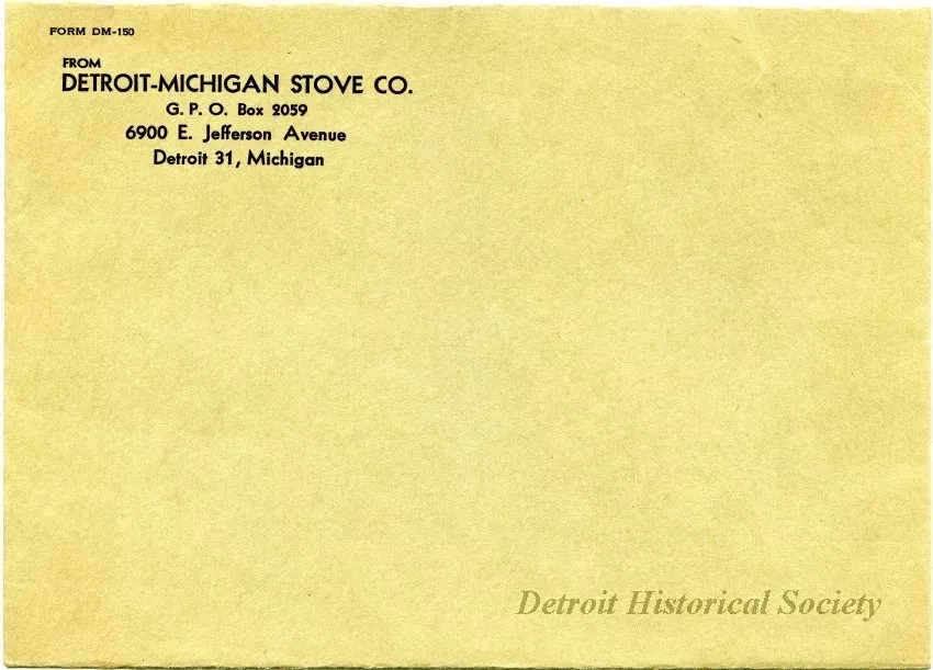 Envelope - Detroit-Michigan Stove Company