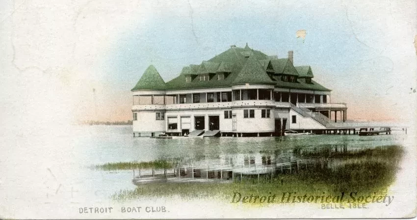 Postcard - Detroit Boat Club, Belle Isle.