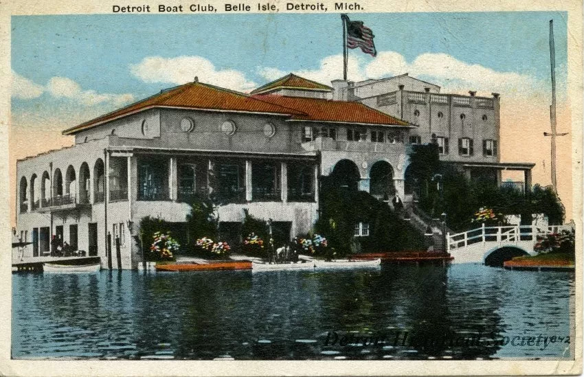 Postcard - Detroit Boat Club, Belle Isle, Detroit, Mich.