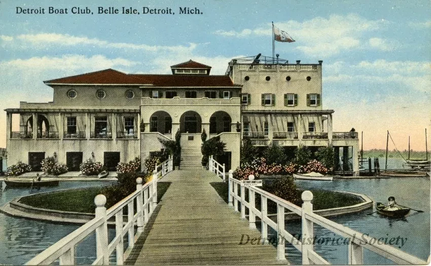 Postcard - Detroit Boat Club, Belle Isle, Detroit, Mich.