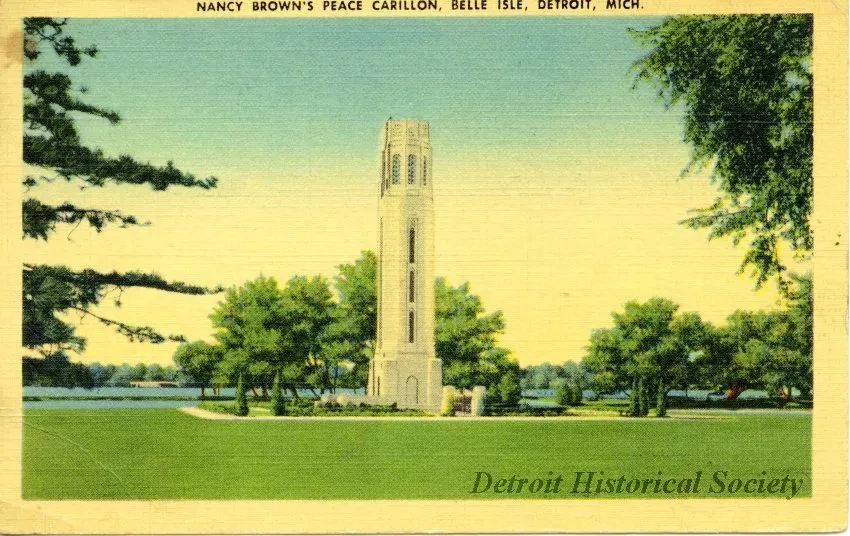 Postcard - Nancy Brown's Peace Carillon, Belle Isle, Detroit, Mich.