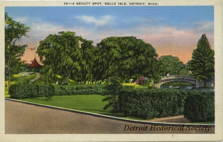 Postcard - A Beauty Spot, Belle Isle, Detroit, Mich.