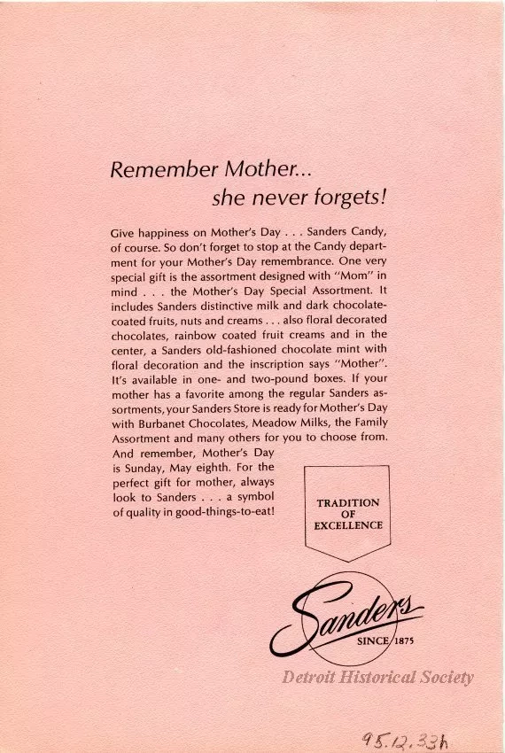 Menu - To Mother with Love