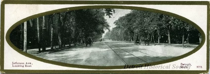 Postcard - Jefferson Ave., Looking East, Detroit, Mich
