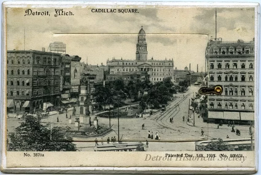 Post Folder - Detroit, Mich. Cadillac Square.