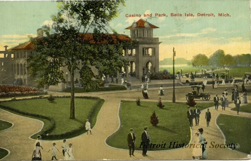 Postcard - Casino and Park, Belle Isle, Detroit, Mich.