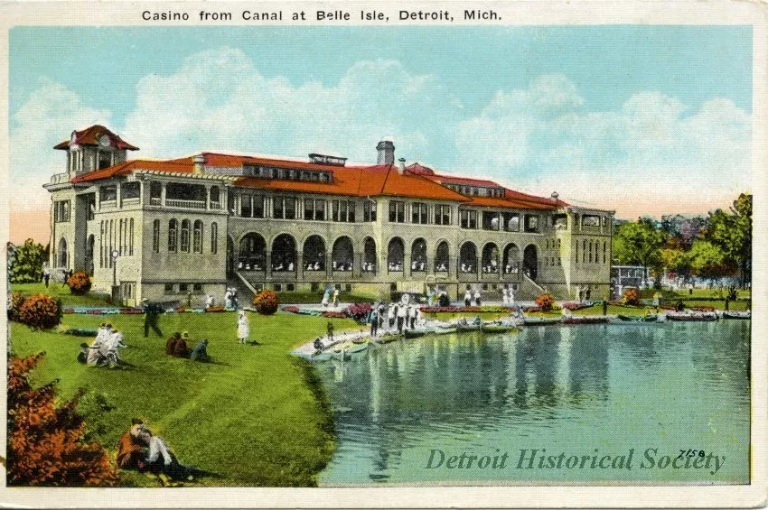 Postcard - Casino from Canal at Belle Isle, Detroit, Mich.