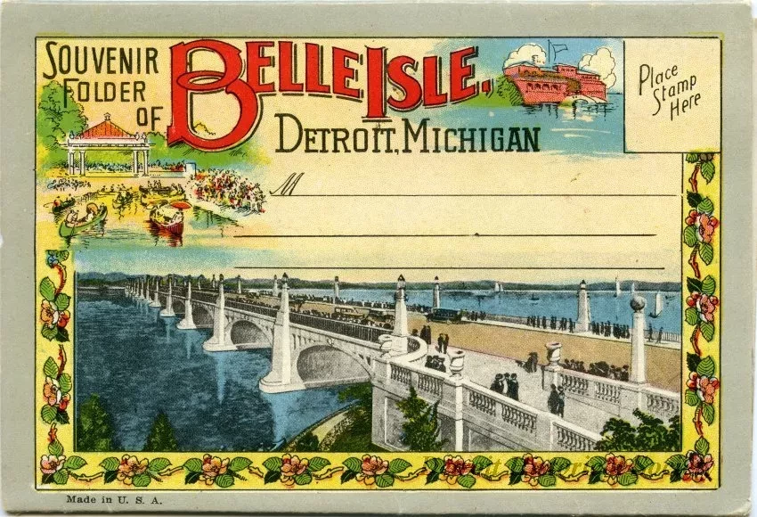 Post Folder - Souvenir Folder of Belle Isle, Detroit, Michigan