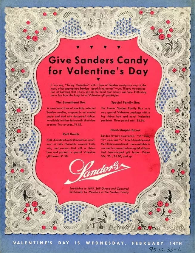 Menu - To My Valentine from Sanders