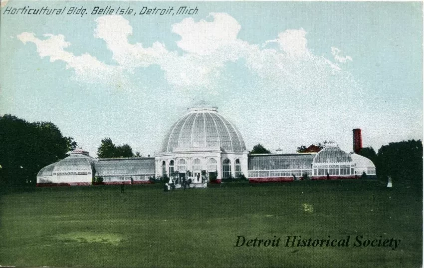 Postcard - Horticultural Bldg, Belle Isle, Detroit, Mich.