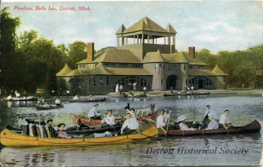 Postcard - Pavilion, Belle Isle, Detroit, Mich.