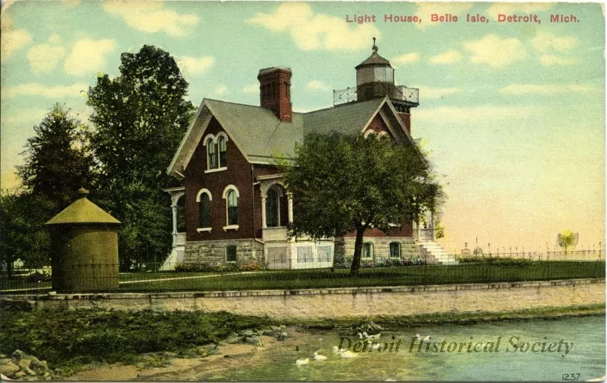Postcard - Light House, Belle Isle, Detroit, Mich.