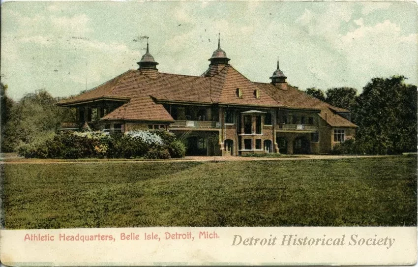 Postcard - Athletic Headquarters, Belle Isle, Detroit, Mich.