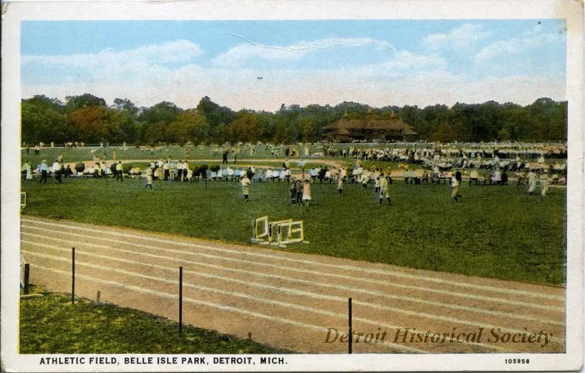 Postcard - Athletic Field, Belle Isle Park, Detroit, Mich.