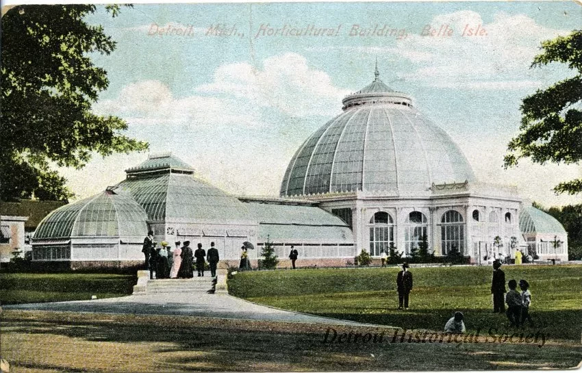 Postcard - Detroit, Mich. Horticultural Building, Belle Isle,