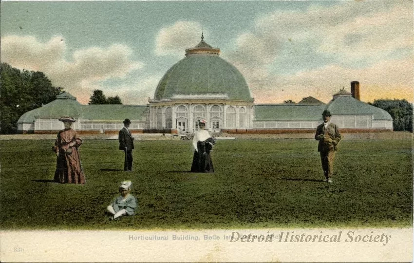 Postcard - Horticultural Building, Belle Isle, Detroit, Mich.