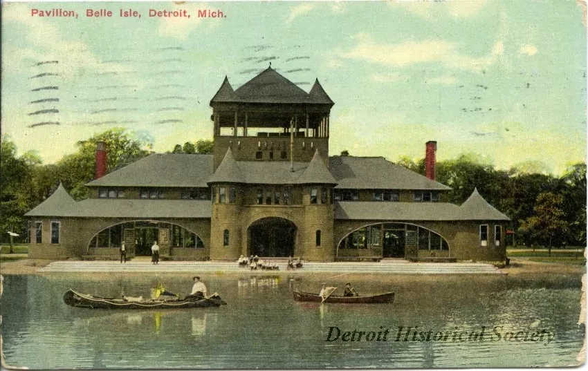Postcard - Pavilion, Belle Isle, Detroit, Mich.