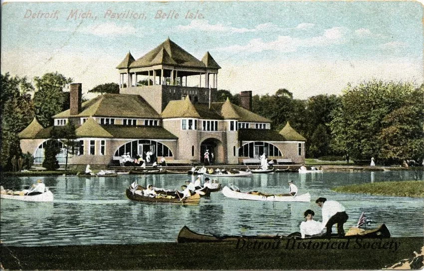 Postcard - Detroit, Mich., Pavilion, Belle Isle.