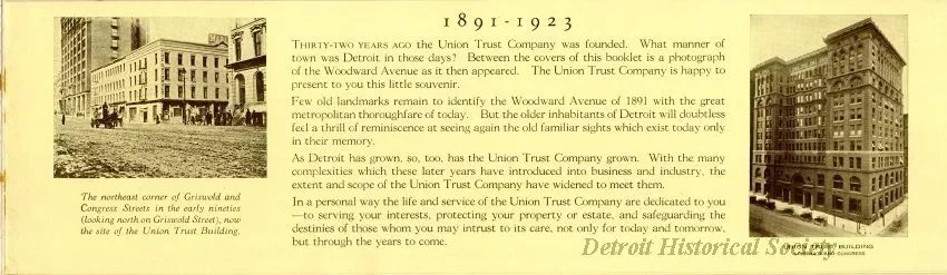 Booklet - 32 Years Ago
[Union Trust Company]