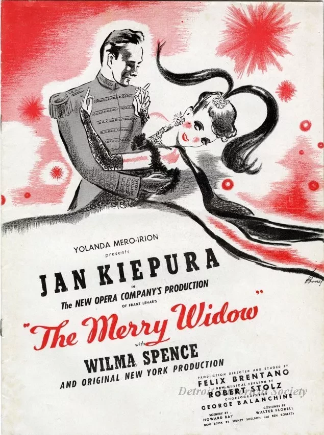 Program, Theater - Yolanda Mero-Irion Presents Jan Kiepura in The New Opera Company's Production of Franz Lehar's "The Merry Widow" with Wilma Spence and Original New York Production